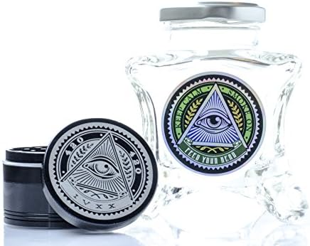 Dope Jars and Herb Grinder Combo Pack (Eye)