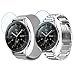 Valkit for Galaxy Watch (46mm) Bands, 2-Pack 22mm Stainless Steel Band + Milanese Loop Mesh Strap Replacement Metal Band Bracelet Sets, Compatible Samsung Galaxy Watch 46mm SM-R800 Smartwatch,Sliver