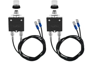 Cenroelon 3 AMP & 5 AMP Push Button Manual Reset Circuit Breaker Auto Trip Thermal Circuit Breaker 18AWG Wires and Waterproof