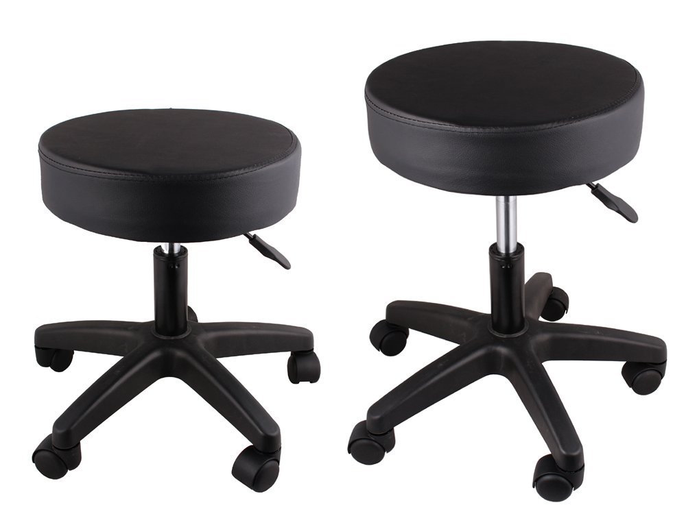 TMS Adjustable Black Tattoo Salon Stool Hydraulic Rolling Chair Facial Massage Spa: Beauty