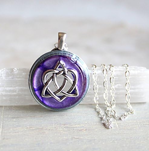 Purple Celtic sister knot necklace