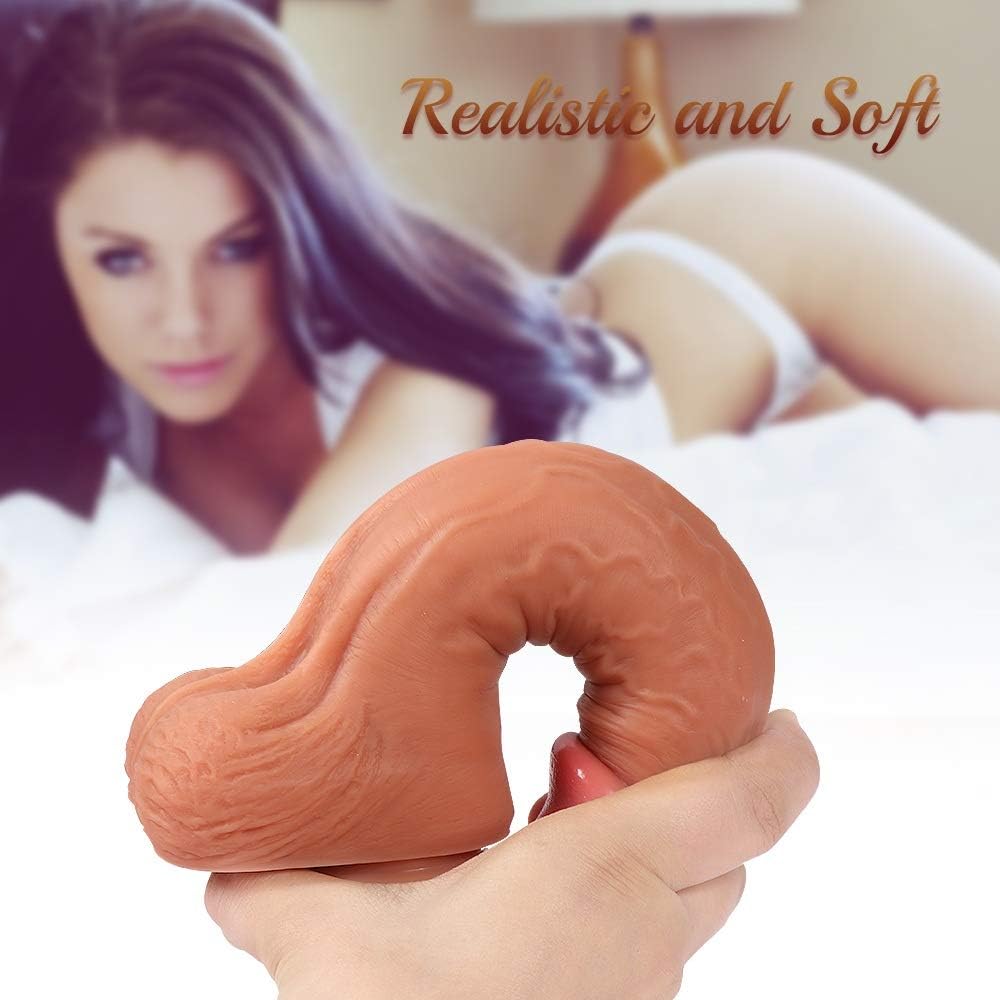 LiuNcunN001 Different Enjoyment Perfect Size 8 Inch Body Relax Pleasure Stick for Women Wand Soft Silicone Real Feel Massage Toy with Suction Cup