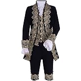 VEECOOCOS Victorian Rococo Costume 18th Century King Prince Cosplay Suit Men's Halloween Costume