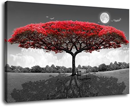 wall art red trees for living room decor forestl canvas prints paintings for wall and home decor office gifts art ready to hang
