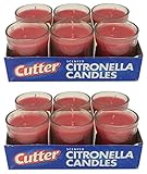 Cutter Citronella Candles Set (12-Pack) Natural Insect Repellent | Red, Scented | Deters Bugs, Flying Insects, Mosquitos | Child and Pet Safe, Cruelty Free | Patio, Backyard, Outdoor Use