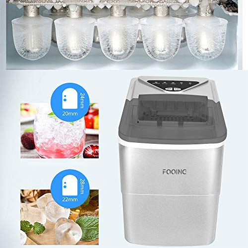 FOOING Ice Maker Cube Maschine Ice Maker Eiswurfelmachine Eiswürfel Maschine Arbeitsplatte In 6 Minuten fertig 2L Ice… – Bild 4