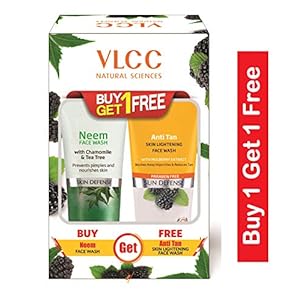 VLCC Neem Face Wash and get Anti Tan Skin Lightening Face Wash Free (150 ml + 150 ml)
