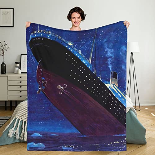Titanic Sinking 50x40 inch Throw Blanket Super Soft Fuzzy Cozy Warm Fluffy Plush Blanket for Bed
