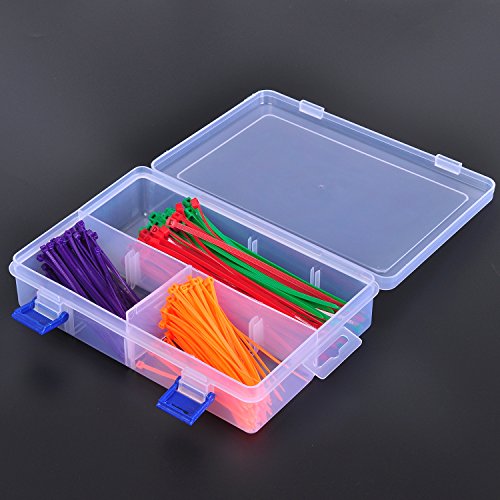 Pack of 4 Plastic Storage Box with Adjustable Dividers for Beads, Jewelry,Tools and Fishing Lures(2pc Organizer Box with 24 Grids & 2pcs Box with 8 Grids)