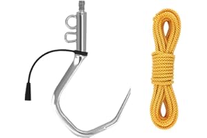 Sumsoctober Stainless Steel Fishing Gaff | Heavy Duty Gaff Hook with Rope for Boat & Dock | Compatible with 1/2 Inch Landing 