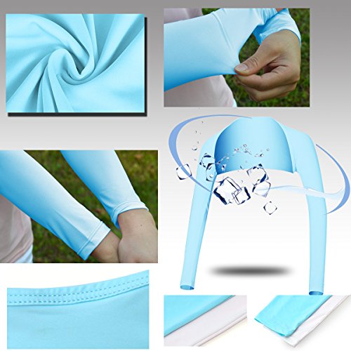 MING & HUA Women Golf Cooling Shawl - Premium Lycra, Breathable Ladies Arm Sleeve Shrug- MH（XL,Blue） - Thumbnail 3
