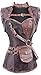 Bettydom Women Steel Boned Steampunk Overbust Corset with Jacket and Belt