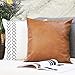 JOJUSIS Modern Leather Throw Pillow Covers for Couch Sofa Bed Set of 2 18 x 18 Inch 100% Faux Leather