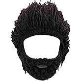 YEKEYI Kids Adult Beard Viking Knit Hat Barbarian Beanie Cap Handmade Knitted Funny Skull Cap