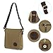 Ibagbar Small Vintage Cotton Canvas Messenger Bag Ipad Bag Shoulder Satchel Crossbody Bag Hiking Traveling Bag for Men and Women