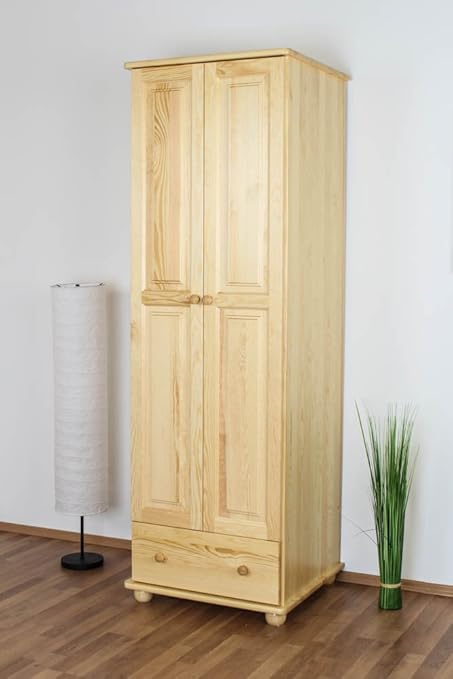 Wardrobe Solid Natural Pine Wood Junco 15b Dimensions 195 X 65