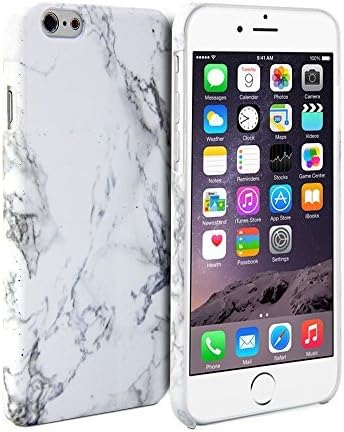 iPhone 6s Plus Case, GMYLE Snap Cover Glossy for iPhone 6s Plus - White Marble Pattern Slim Hard Back Case