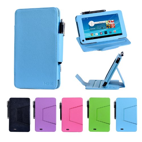 i-UniK Hisense Sero 7 LT (Lite) Tablet Multi-Angle Case / Cover [Retail Packaging & FREE Stylus Pen] - (Light Blue)