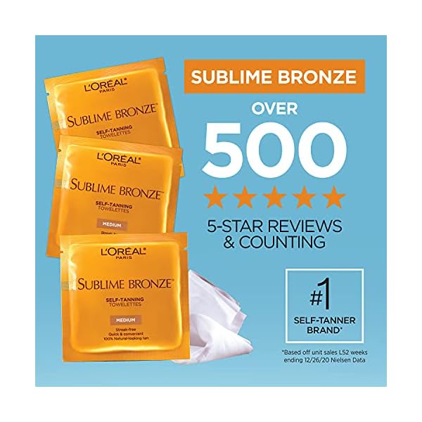 LOreal-Paris-Skincare-Sublime-Bronze-Sunless-Tanning-Towelettes-Fast-Drying-Streak-Free-Self-Tanner-6-ct L'Oréal Paris Skincare Sublime Bronze Sunless Tanning Towelettes, Fast-Drying, Streak-Free Self Tanner, 6 ct.