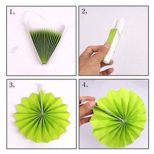 Paper Fan Decoration Set of 12 for Wedding Birthday And Various Parties Colorful Fan Party Decor