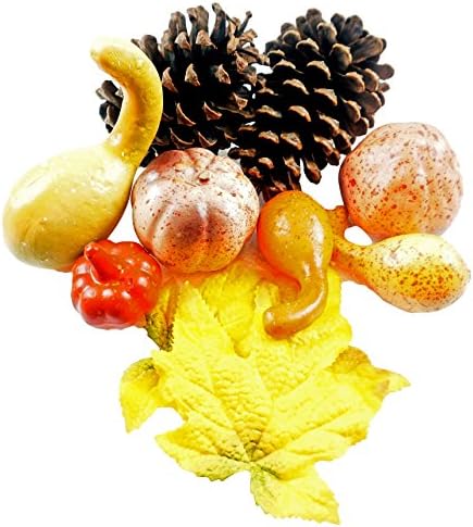 Autumn Bounty Harvest Pumpkin &amp; Pinecone Decorative Bowl Filler
