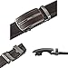 Men's Leather Belt Automatic Buckle Ratchet Slide Dress Belt Holeless 50 inch Brown