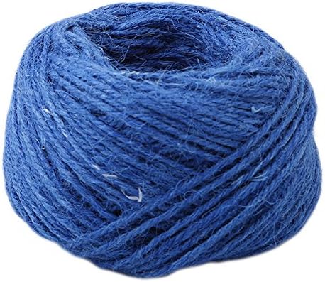 Rurah Handmade 50M DIY Hemp Rope Wrap Gift Environmental Color Twine Rope Cord String Ball Crafts,Lake blue
