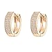 PAVOI 14K Gold Lab Diamond Cuff Earrings Huggie Stud (Rose Gold)