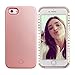 iPhone 7 Selfie Light Case,Gemwon Illuminated LED Light Up luminous(Dimmable) Flash Cell Phone Case Cover [Rechargeable] is Great for a bright Selfie and Facetime(Rose Gold)