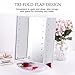 Tri-Fold Lighted Vanity Mirror with 21 LED Lights Touch Screen 1X/2X/3X Magnifying Makeup Mirrors, 2 Power Supply Modes