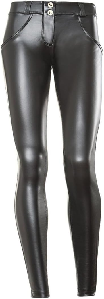 Women's Slim Wet Look Butt Lifting Thin Faux Leather Leggings Yoga Pants