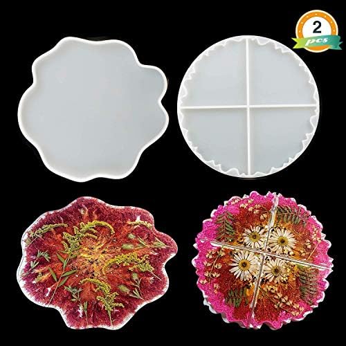Silicone Coasters Mold, Flexible Agate Slice Molds, Irregular Shaped Epoxy Resin Molds, for Making Cup Mats, Coasters, Agate Coasters, Home Decoration(2PCS)