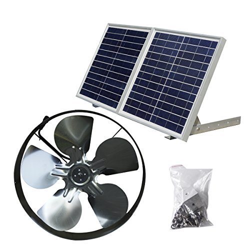DC HOUSE 25W Solar Powered Attic Ventilator Gable Roof Vent Fan with