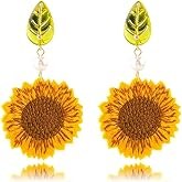 Sunflower Stud Earrings for Women Cute Spring Simulation Flower Earrings Bohemian Sunflowers Flory Earring Statement Earrings Jewelry Gifts