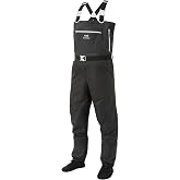 BASSDASH Men's Lightweight Breathable Chest Wader Stockingfoot FW11 | 100% Waterproof, Camo Waders, Chest Pocket, for Fly Fishing, Hunting, Outdoor wading