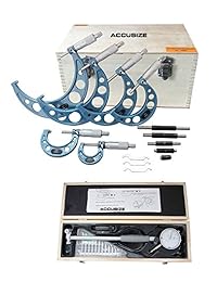 accusizetools   6 PS 0   6 "fuera micrómetros y 2   6" x0.0001 "Juego de calibre de calibre de dial, # 0906   1006