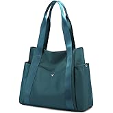 JIANLINST Women Tote Shoulder Handbag Water resistant Nylon Hobo Purse Multi Pocket Top Handle Shopper Shoulder Bag