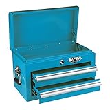 Viper Tool Storage V218MCTL 18-Inch 2-Drawer 18G Steel Mini Storage Chest w/ Lid Compartment, Teal