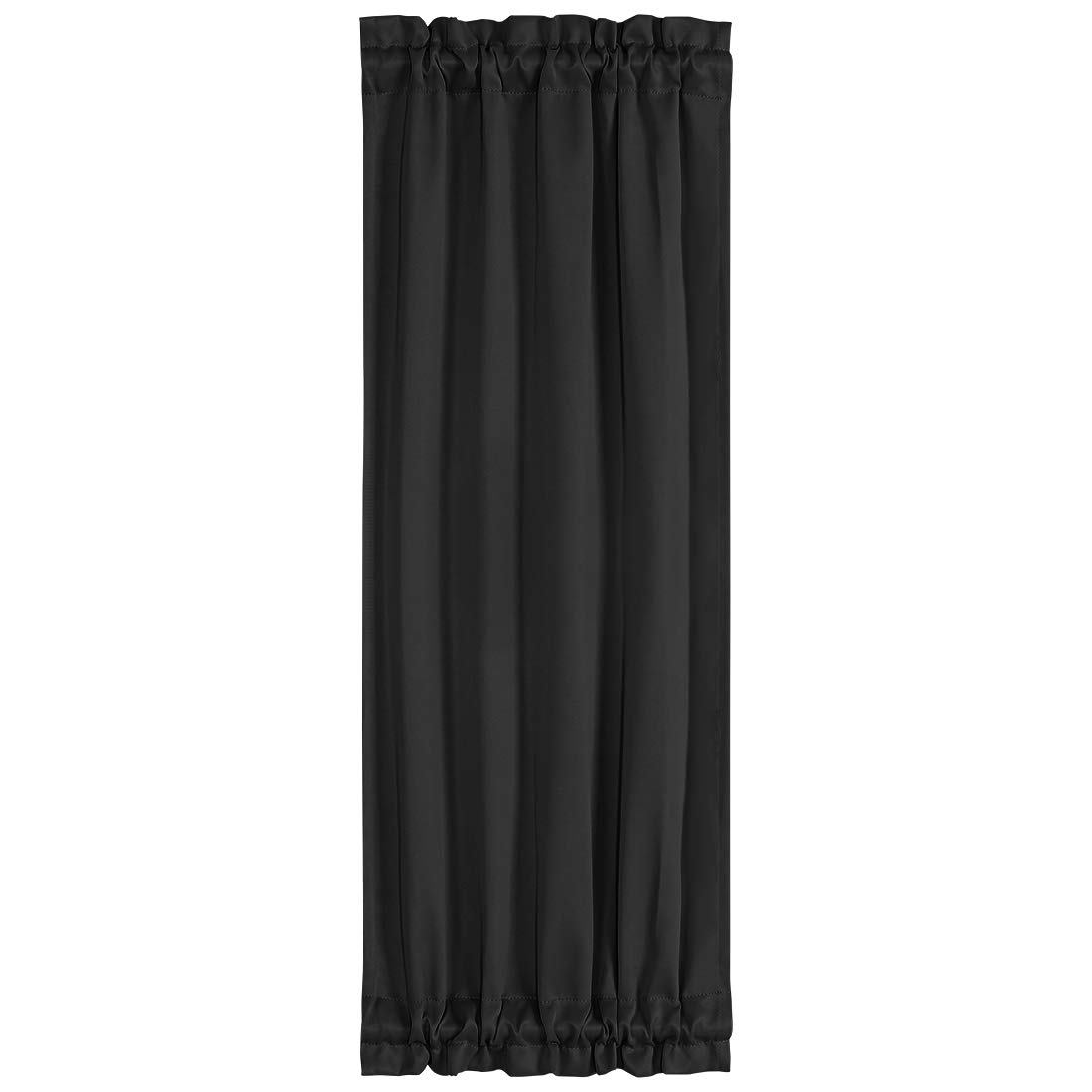 PICCOCASA Thermal Insulated French Door Curtain Side Panels - Blackout Curtains Drape 25x72 Inch Room Darkening for Glass Doors - 1 Panel, Black
