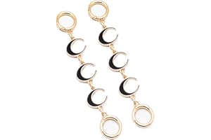 PYIDI Purse Extender Chain,Purse Strap Extender, Chain Strap for Purse, Bag Strap Extender, Purse Chain Extender, Chain Purse Strap,Extender Purse Strap, Chain Bag Extender Strap(Black Crescent 2PCS)