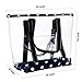 VENO 2 Packs Large Clear Bag, Transparent Vinyl PVC Tote Bag, Long Shoulder Handbag with Zipper Closure for Stadium, Event, Outdoor, Beach, Pool, Work, Sports Games, Shopping, Grocery (BLU)