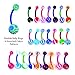 BodyJ4You 100PC Belly Button Rings Banana Barbells 14G Bioflex Plastic Bar Mix Color Body Jewelry