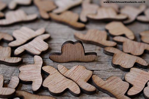Miniature Tiny Cowboy Hat Wooden Embellishments ~ 100 Count