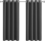Aspire Homeware Blackout Curtains 46x54 Inch Grey Triple Weave 2 Panels