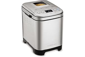 Cuisinart Bread Maker Machine, Compact and Automatic, Customizable Settings, Up to 2lb Loaves, CBK-110P1, Silver,Black