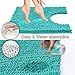 Yimobra Toilet Rug U Shaped Washable 24x20 Inch - Ultra Soft Absorbent Chenille Bath Rugs for Toilet, Quick Dry & Machine Washable, Non Slip Contour Bathroom Mat, Lake Blue