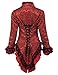 Women's Victorian Steampunk Corset Blazer Jacket for Wedding Red Size L