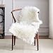 LEEVAN Faux Fur Rug Supersoft Plush Fluffy Chair Cover Sheepskin Rug Seat Cover Shaggy Throw Floor Mat Carpet Accent Rugs- 2 ft x 3 ft, Ivory White
