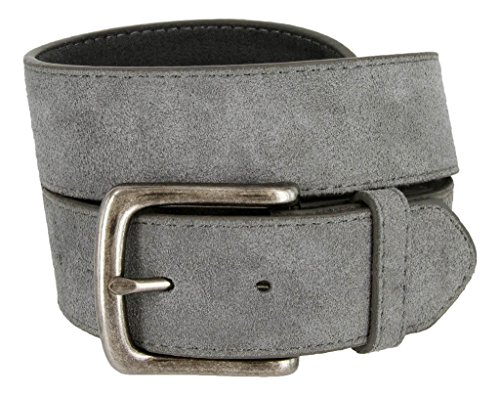 Casual Jean Suede Leather Belt for Men (Gray, 32)