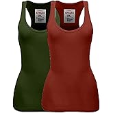 Zenana Women's Plain Solid Color Ribbed Racerback Tank Top Shirt Plus Sizes